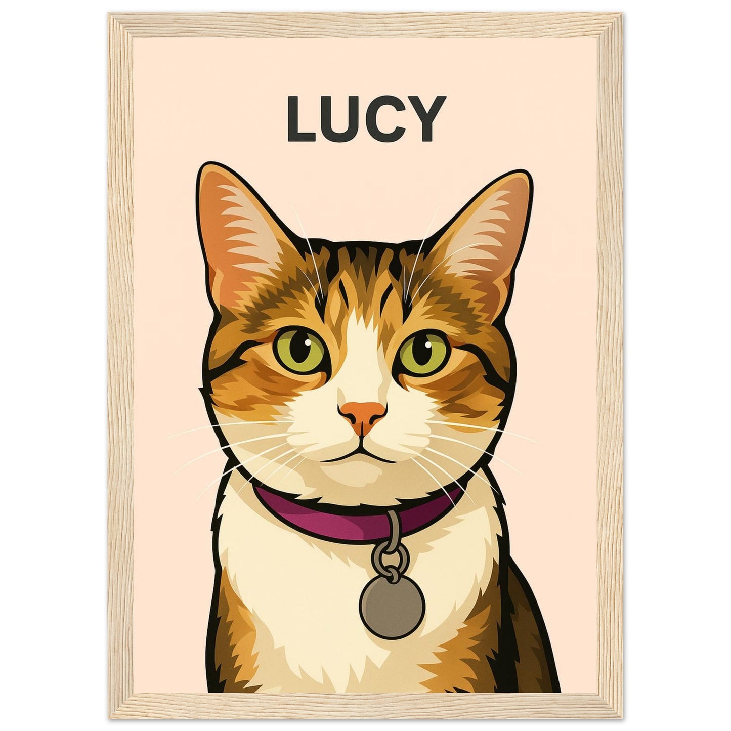 Personalized Cat  Portrait – Framed Print - Masterpiece Print