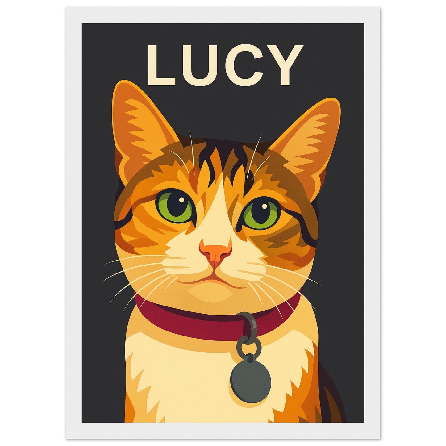 Personalized Cat  Portrait – Framed Print - Masterpiece Print