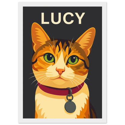 Personalized Cat  Portrait – Framed Print - Masterpiece Print