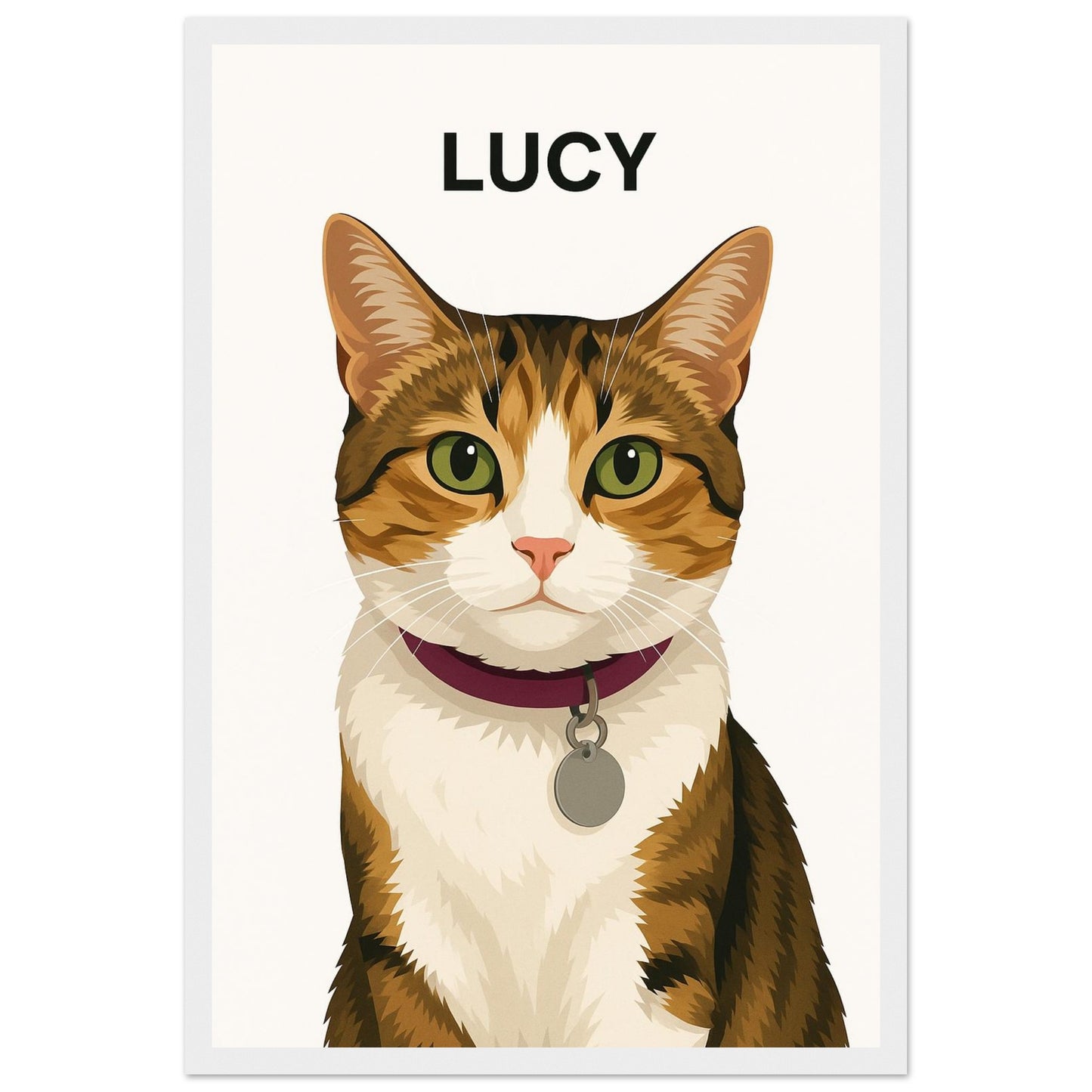 Personalized Cat  Portrait – Framed Print - Masterpiece Print