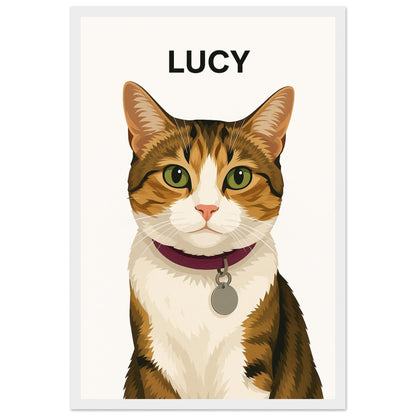 Personalized Cat  Portrait – Framed Print - Masterpiece Print