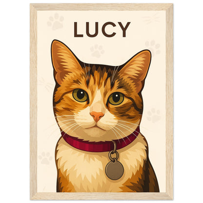 Personalized Cat  Portrait – Framed Print - Masterpiece Print