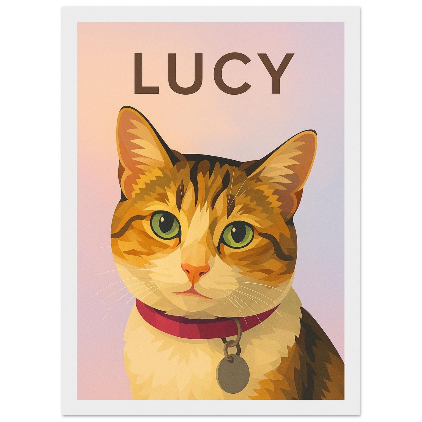 Personalized Cat  Portrait – Framed Print - Masterpiece Print