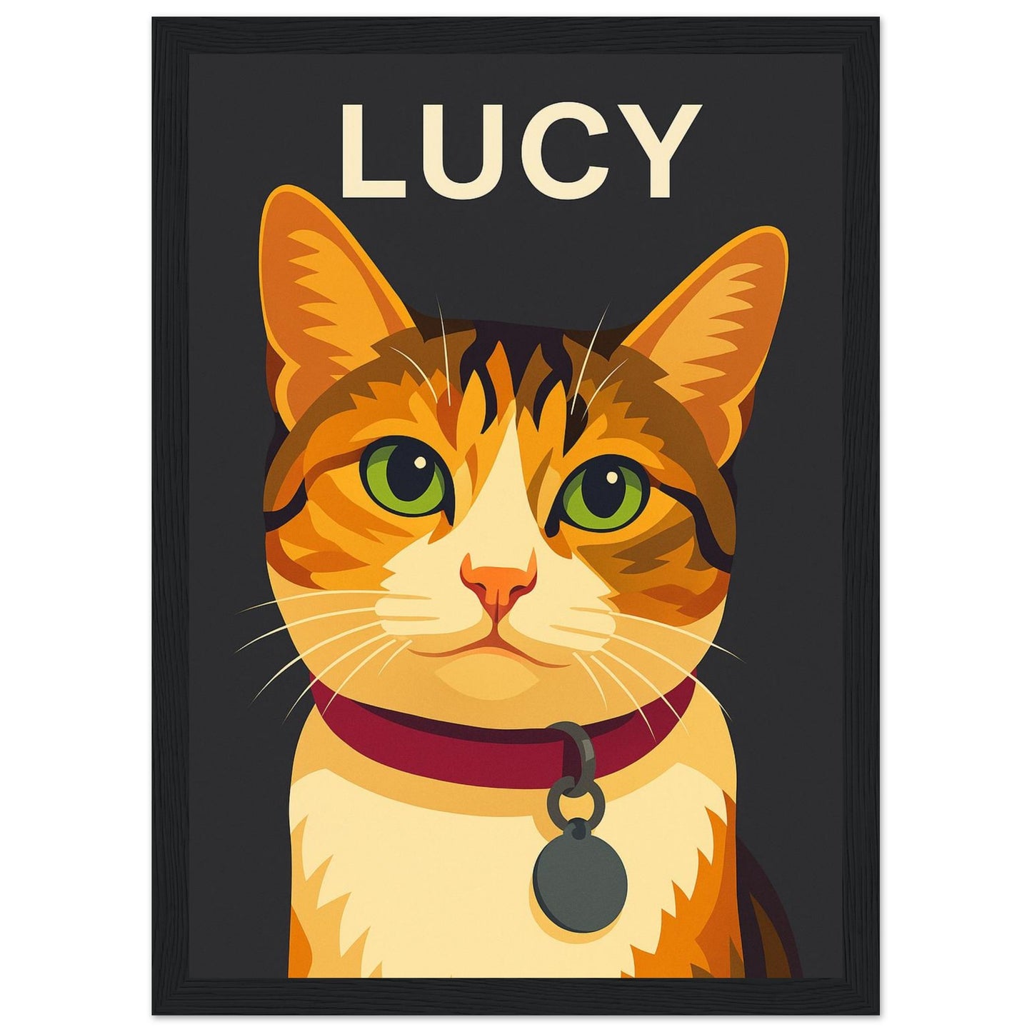 Personalized Cat  Portrait – Framed Print - Masterpiece Print