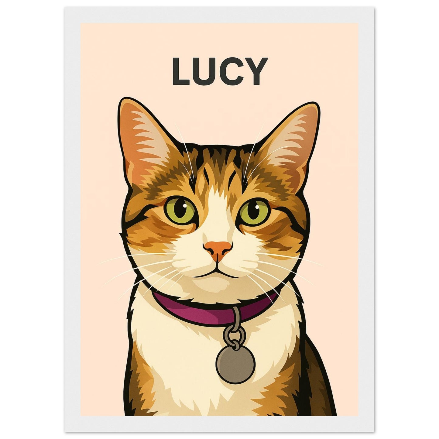 Personalized Cat  Portrait – Framed Print - Masterpiece Print