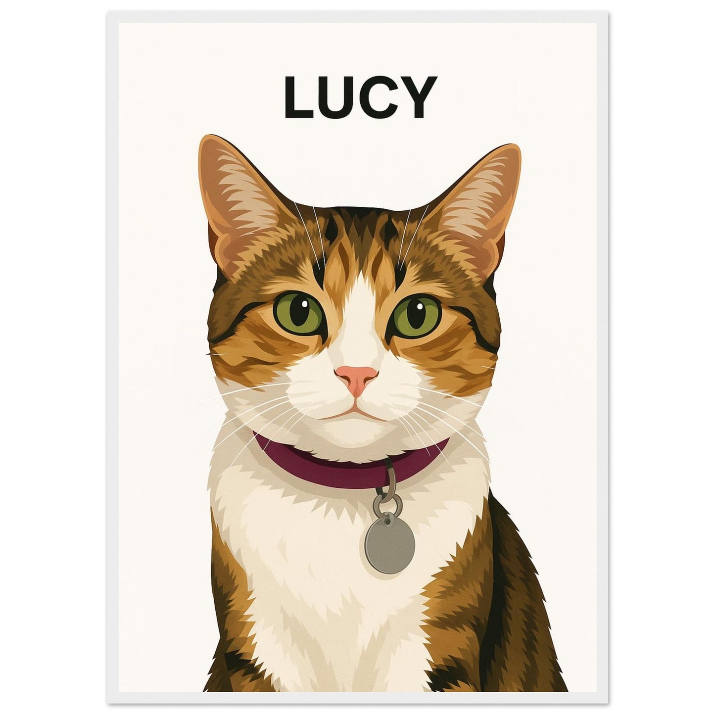 Personalized Cat  Portrait – Framed Print - Masterpiece Print