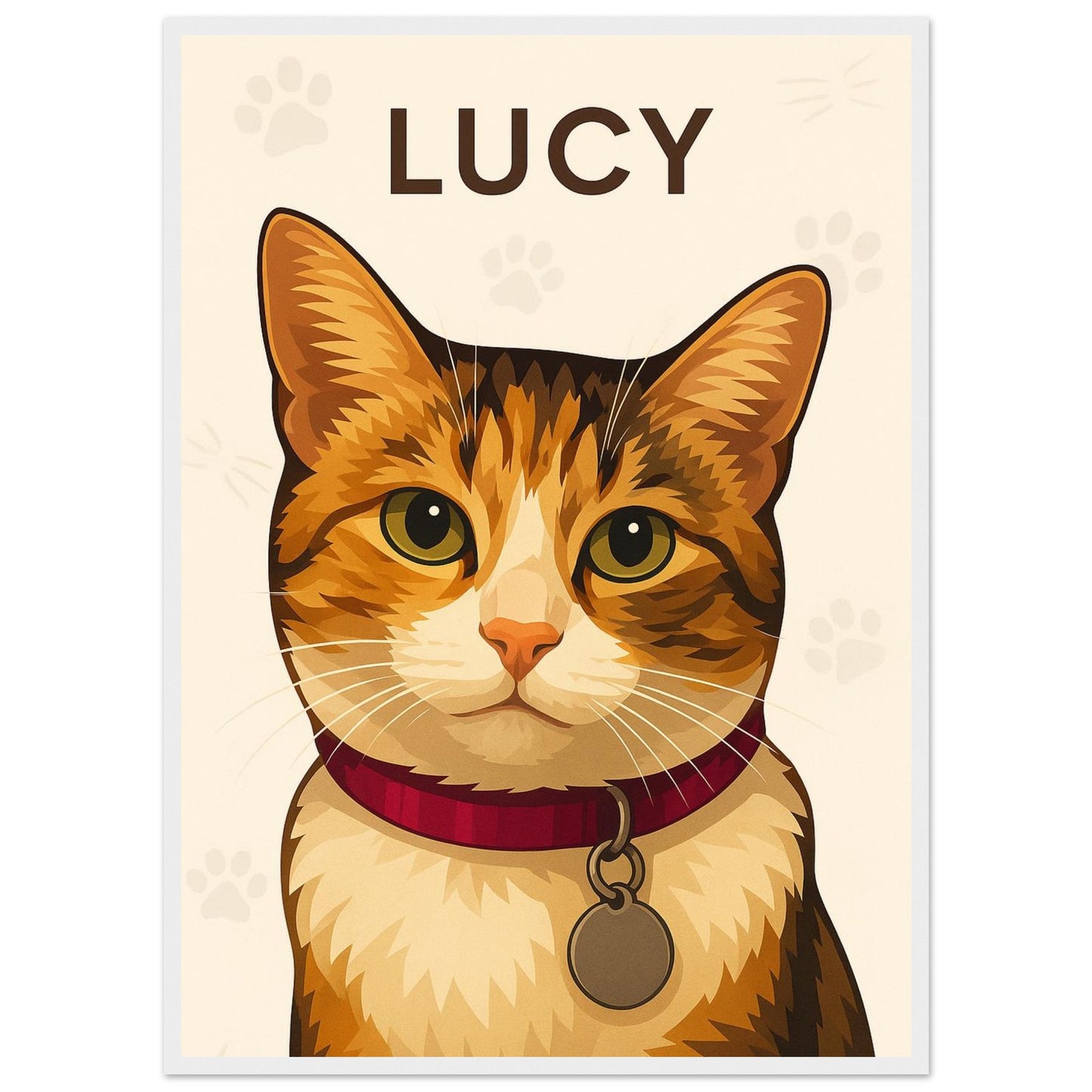 Personalized Cat  Portrait – Framed Print - Masterpiece Print