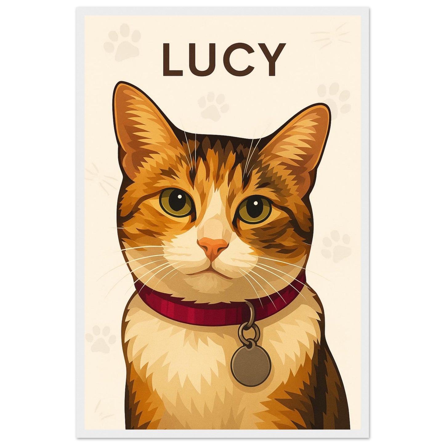 Personalized Cat  Portrait – Framed Print - Masterpiece Print