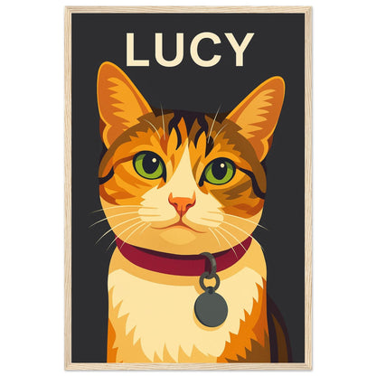 Personalized Cat  Portrait – Framed Print - Masterpiece Print