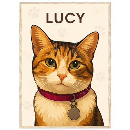 Personalized Cat  Portrait – Framed Print - Masterpiece Print