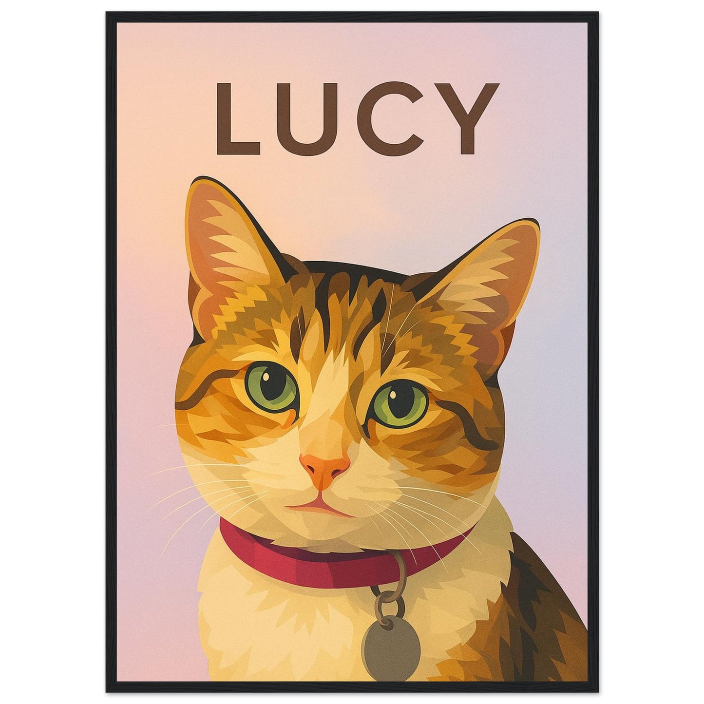 Personalized Cat  Portrait – Framed Print - Masterpiece Print