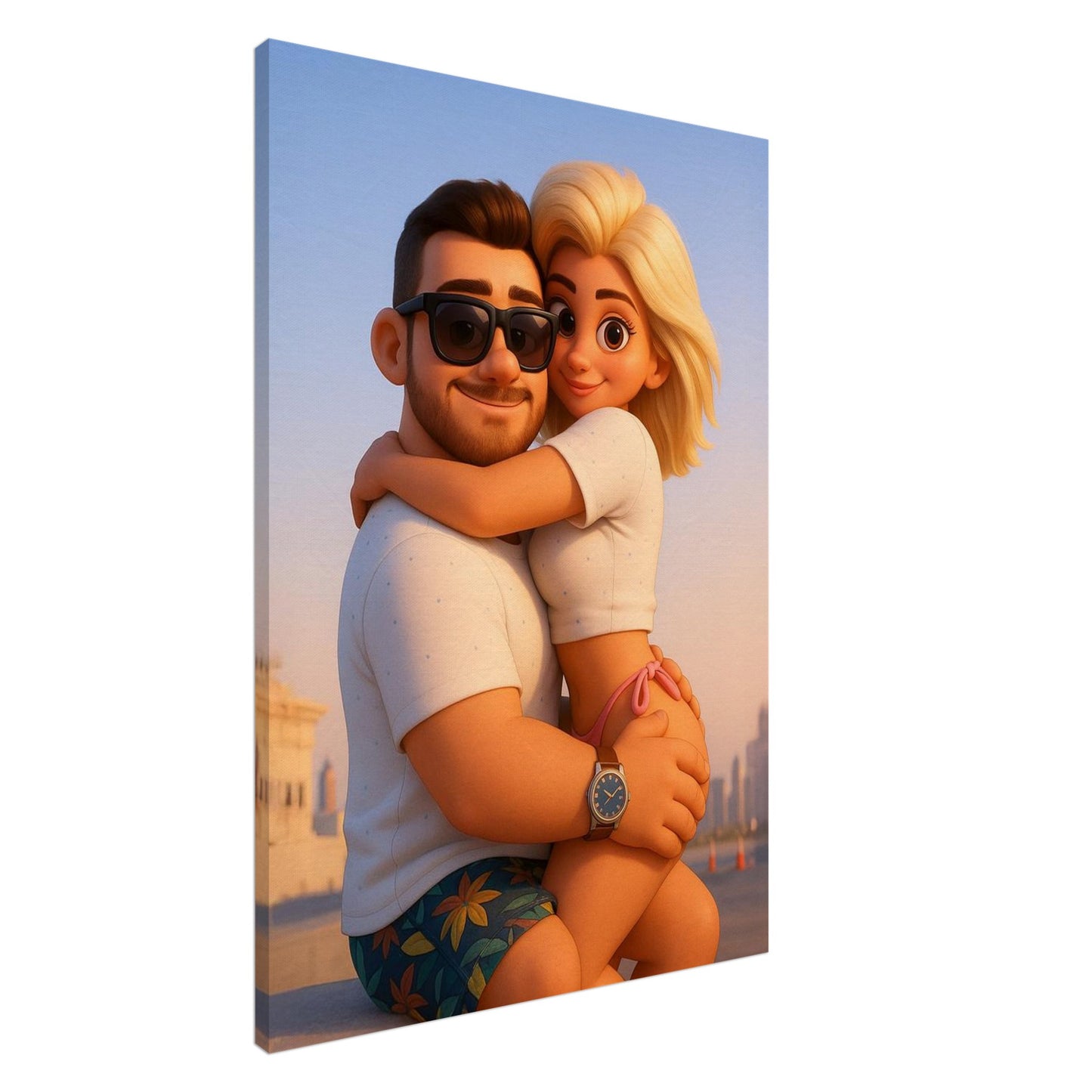 Personalized Couple Portrait – Canvas - Masterpiece Print