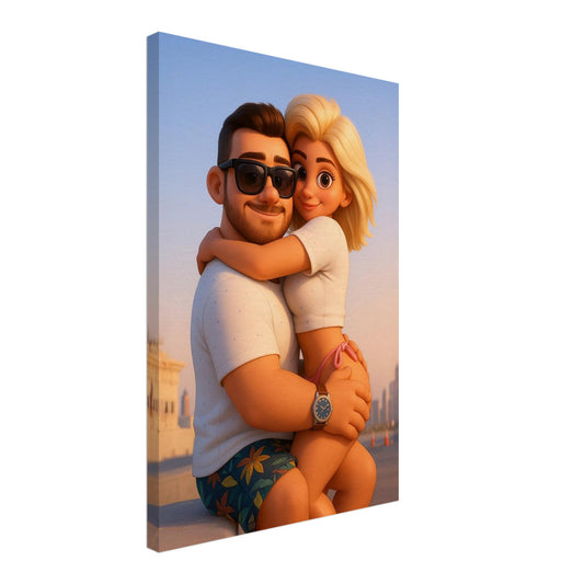 Personalized Couple Portrait – Canvas - Masterpiece Print