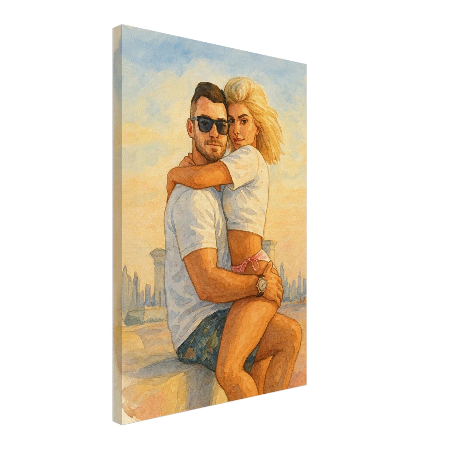 Personalized Couple Portrait – Canvas - Masterpiece Print