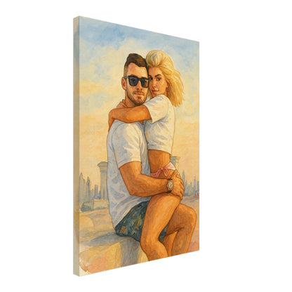 Personalized Couple Portrait – Canvas - Masterpiece Print