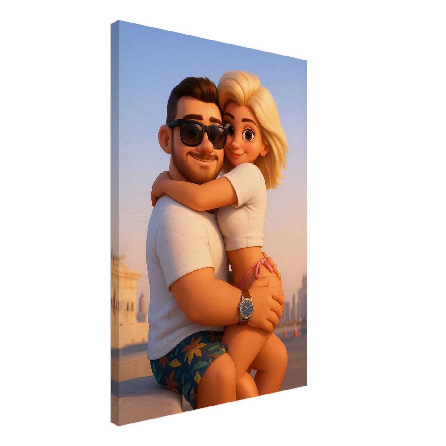 Personalized Couple Portrait – Canvas - Masterpiece Print