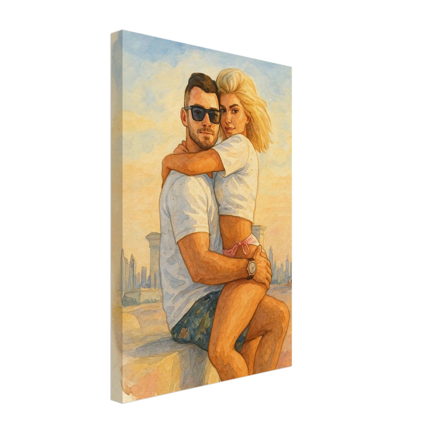 Personalized Couple Portrait – Canvas - Masterpiece Print
