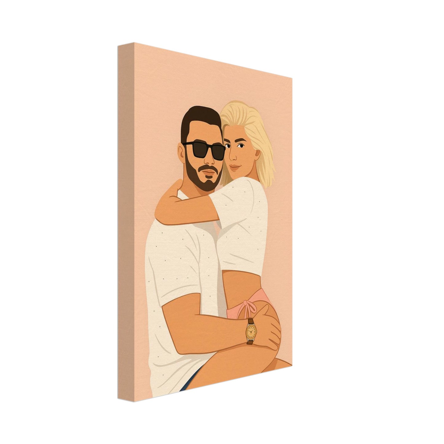 Personalized Couple Portrait – Canvas - Masterpiece Print
