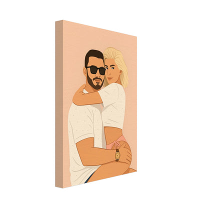 Personalized Couple Portrait – Canvas - Masterpiece Print