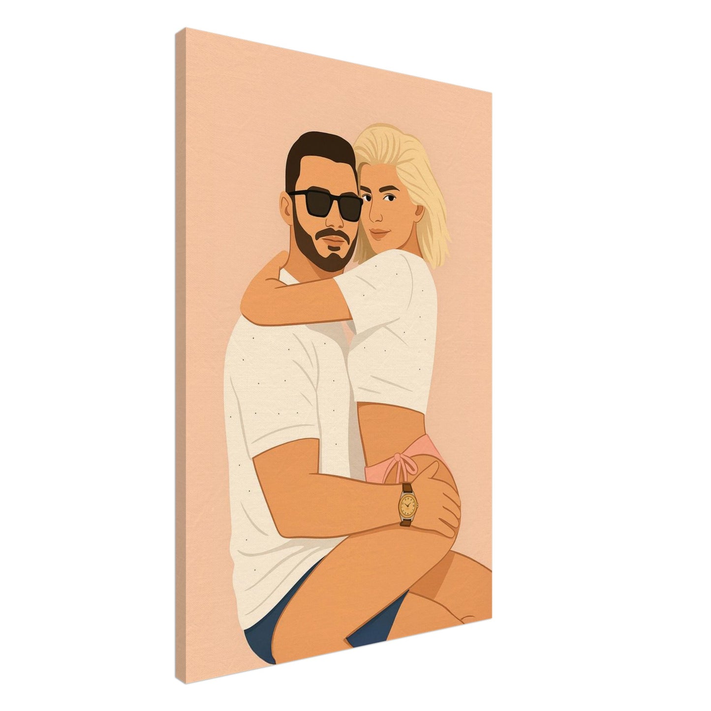 Personalized Couple Portrait – Canvas - Masterpiece Print