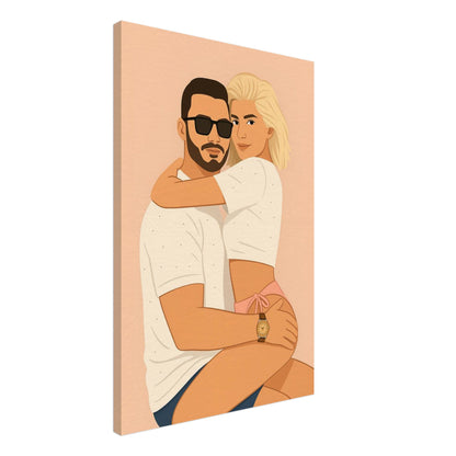 Personalized Couple Portrait – Canvas - Masterpiece Print