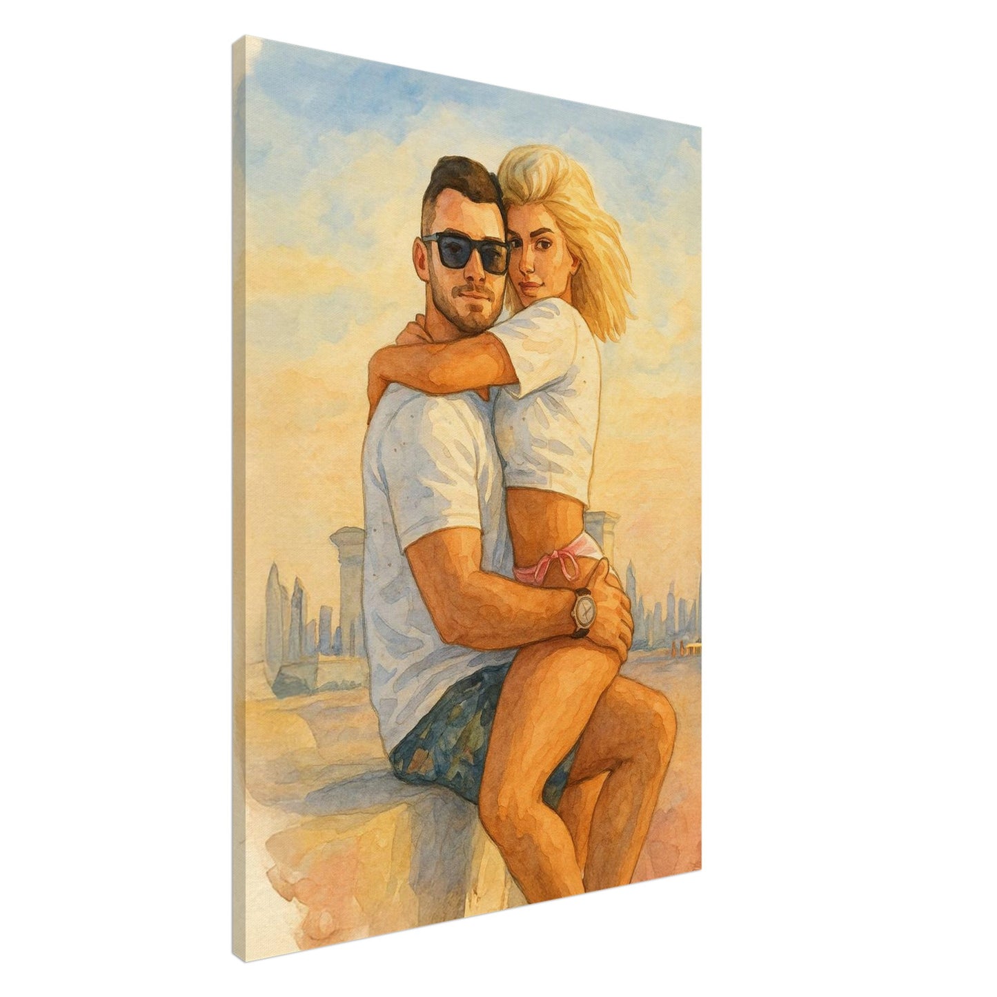 Personalized Couple Portrait – Canvas - Masterpiece Print