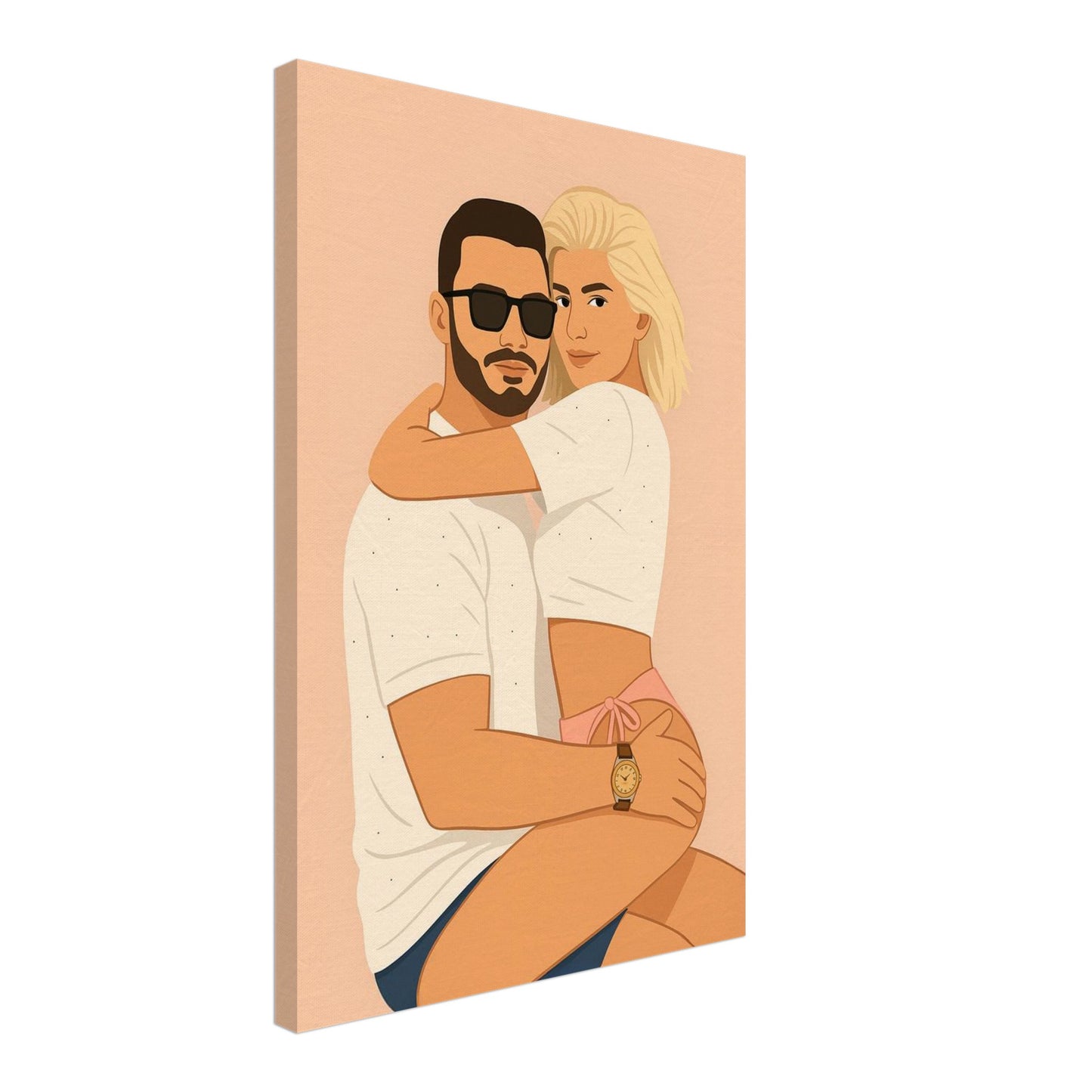 Personalized Couple Portrait – Canvas - Masterpiece Print