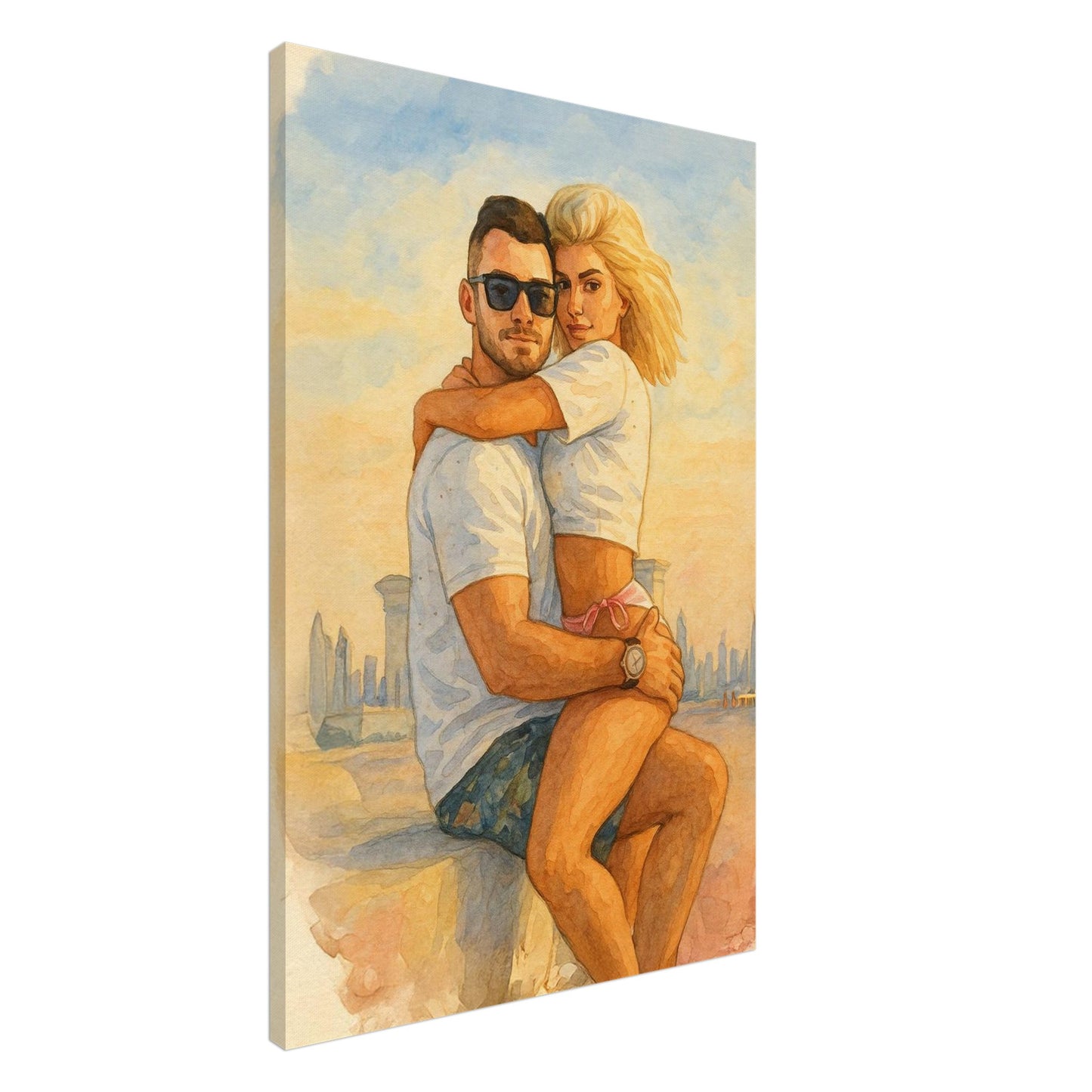 Personalized Couple Portrait – Canvas - Masterpiece Print