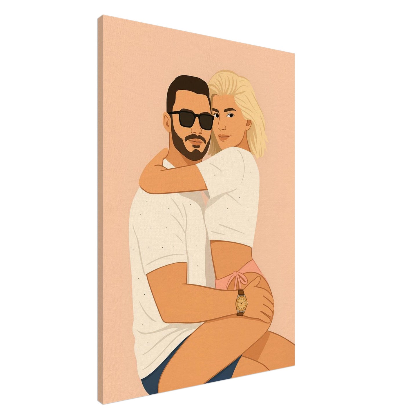 Personalized Couple Portrait – Canvas - Masterpiece Print