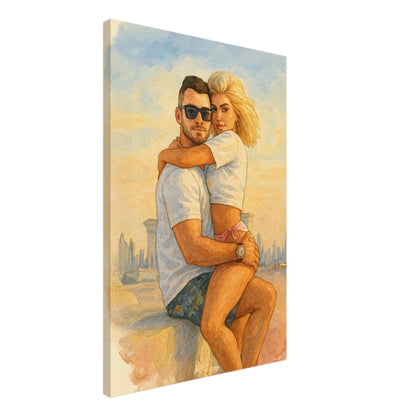 Personalized Couple Portrait – Canvas - Masterpiece Print