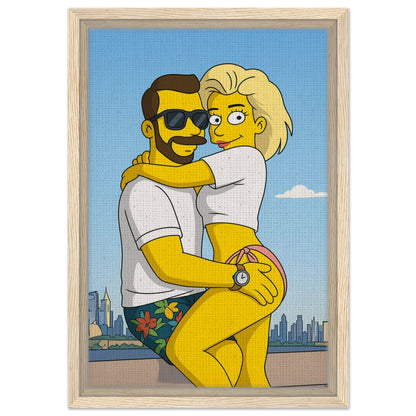 Personalized Couple Portrait – Framed Canvas - Masterpiece Print