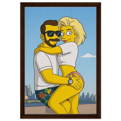Personalized Couple Portrait – Framed Canvas - Masterpiece Print