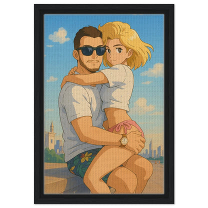 Personalized Couple Portrait – Framed Canvas - Masterpiece Print