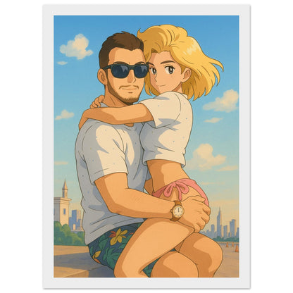 Personalized Couple Portrait – Framed Print - Masterpiece Print