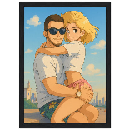 Personalized Couple Portrait – Framed Print - Masterpiece Print