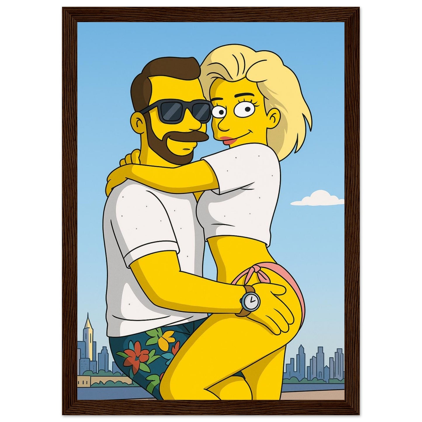 Personalized Couple Portrait – Framed Print - Masterpiece Print