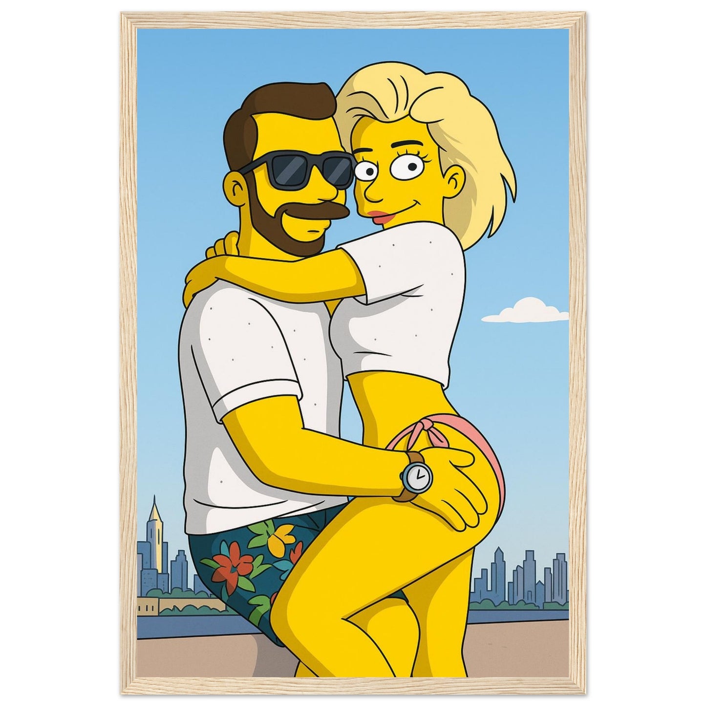 Personalized Couple Portrait – Framed Print - Masterpiece Print