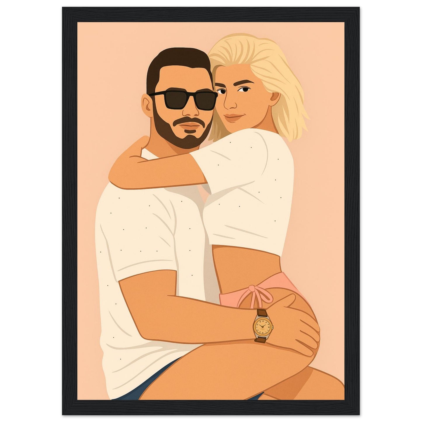 Personalized Couple Portrait – Framed Print - Masterpiece Print