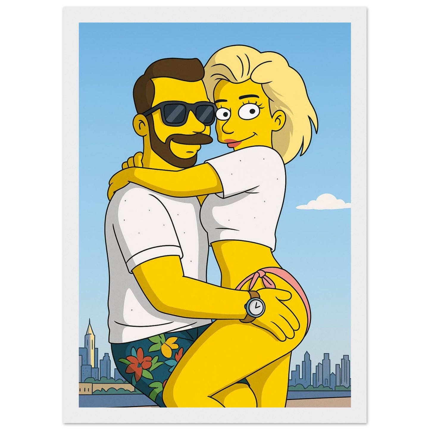 Personalized Couple Portrait – Framed Print - Masterpiece Print