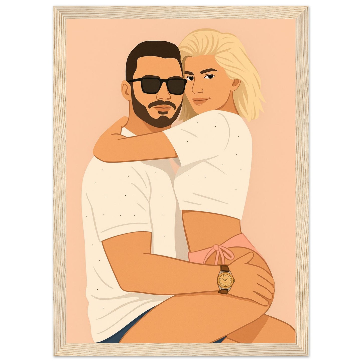Personalized Couple Portrait – Framed Print - Masterpiece Print