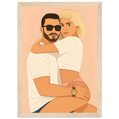 Personalized Couple Portrait – Framed Print - Masterpiece Print