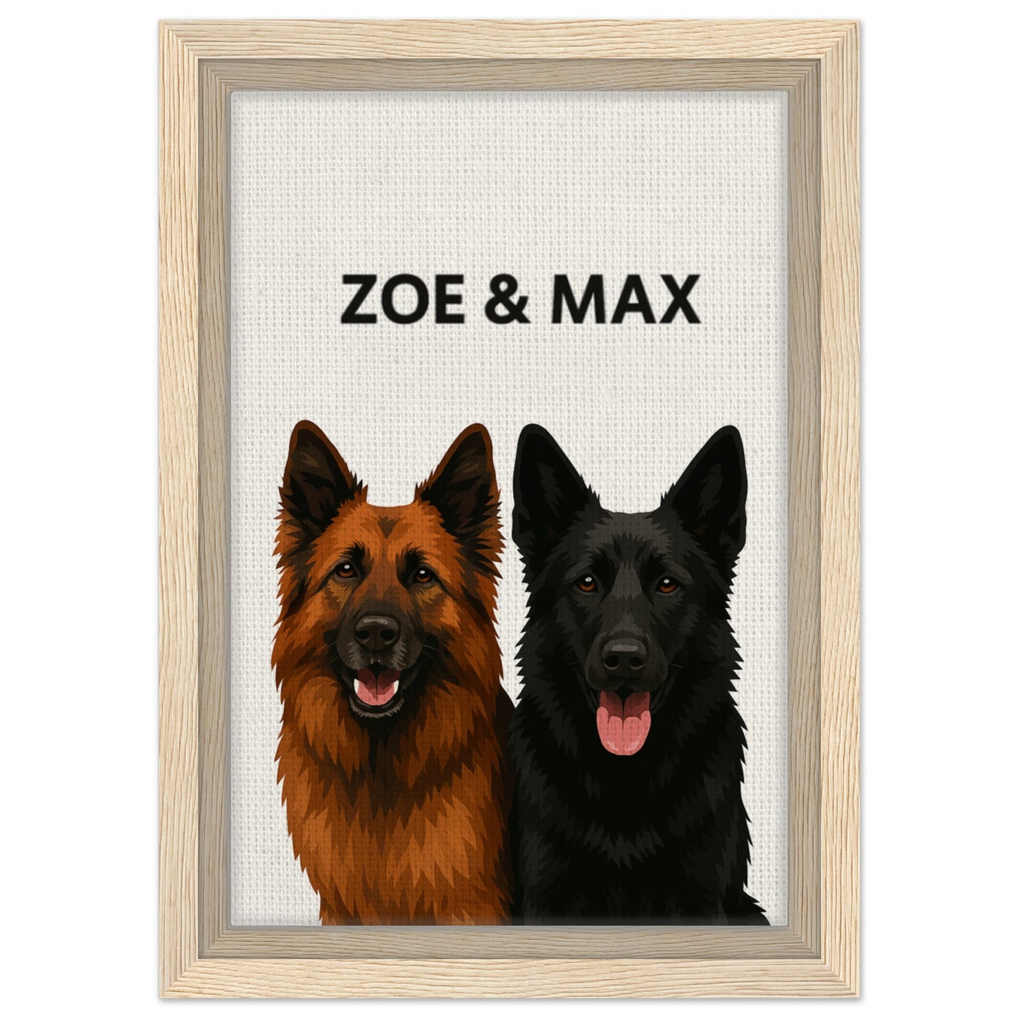 Personalized Dog Portrait – Framed Canvas - Masterpiece Print