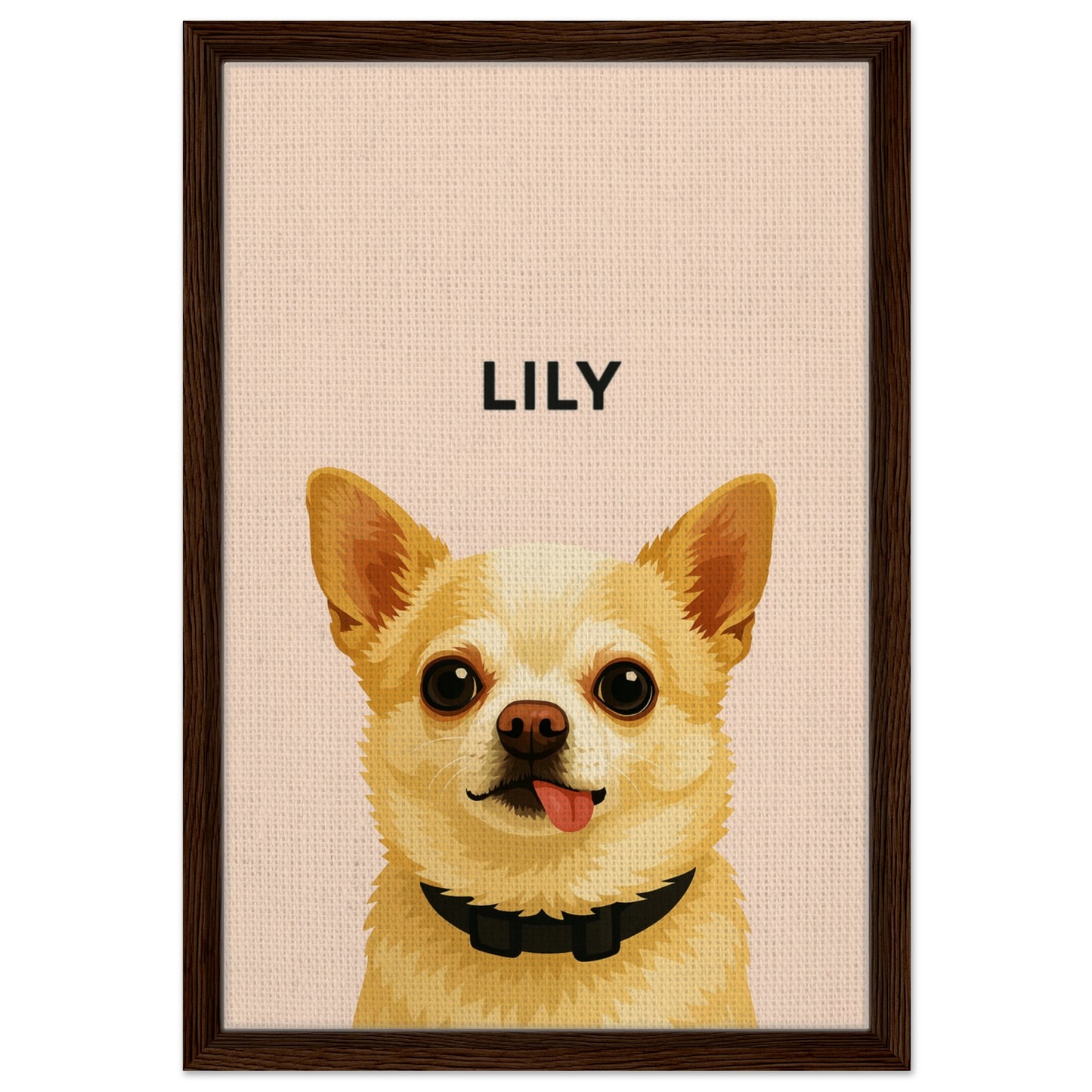 Personalized Dog Portrait – Framed Canvas - Masterpiece Print