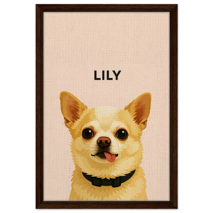 Personalized Dog Portrait – Framed Canvas - Masterpiece Print