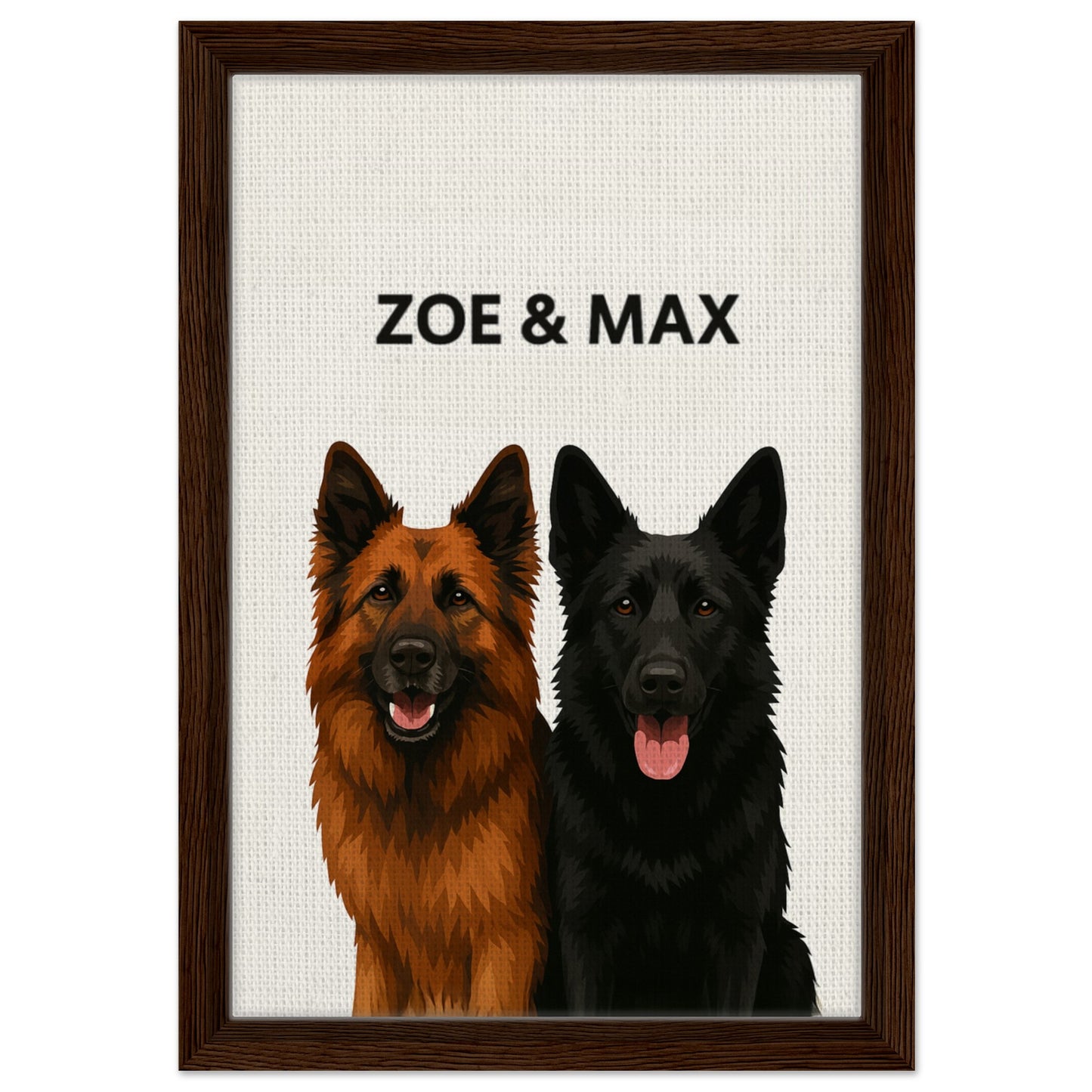 Personalized Dog Portrait – Framed Canvas - Masterpiece Print