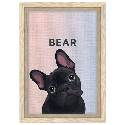 Personalized Dog Portrait – Framed Canvas - Masterpiece Print