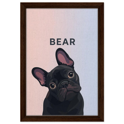 Personalized Dog Portrait – Framed Canvas - Masterpiece Print