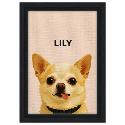 Personalized Dog Portrait – Framed Canvas - Masterpiece Print