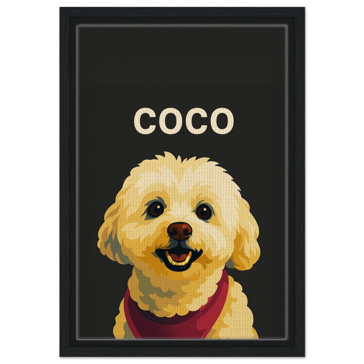 Personalized Dog Portrait – Framed Canvas - Masterpiece Print