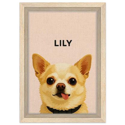 Personalized Dog Portrait – Framed Canvas - Masterpiece Print